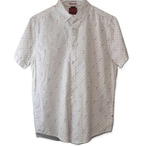 Denim & Flower Ricky Singh Happy Holidays Candy Cane Button Down Shirt Medium